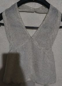 Sparkly Halter Neck Back Tie Top