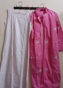 Pink Jacket & White Dress Set