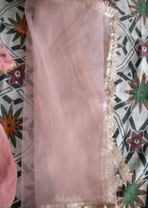 🆕️ Peach Kurta Set with Dupatta