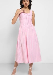 Cute Pink Striped Maxi Dress