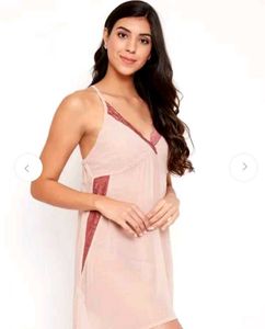 Clovia Sheer Floral Night Dress