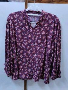 DEFOUR - Floral Print Button-Up Blouse
