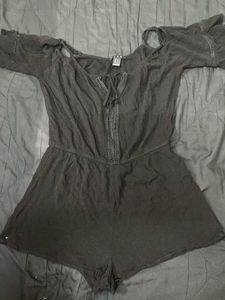 Black Cold Shoulder Romper