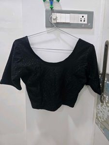 Stylish Black Textured Blouse