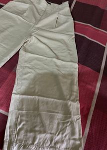 off white trending linen Wide Leg Pants