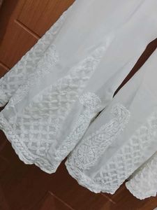 Elegant White Chikankari Palazzos