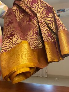 Elegant maroon Silk blend Saree