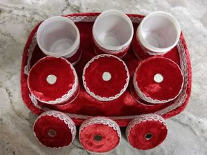 Red Velvet Trinket Set