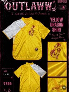 Yellow Dragon Vintage Shirt oversized y2k
