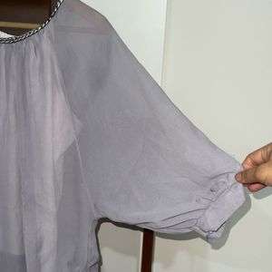 Sheer Layered Tunic Top