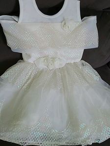 Beautiful Off White Baby Frock