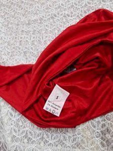 Women's Red Off-Shoulder Crop Top