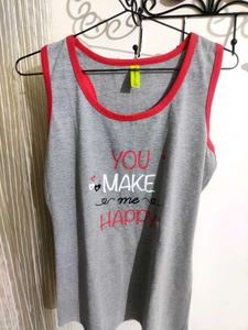 Cute Graphic Tank Top In Good Condition Size XL