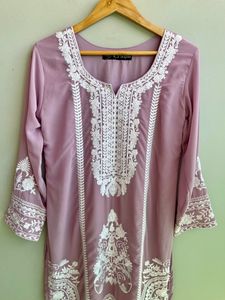 Lilac Color Pakistani Embroidered 2 Piece Suit Set