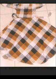 Stylish Checkered Print Maxi Dress