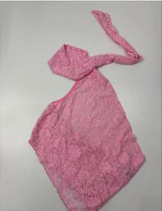 Pink Lace Bikini Top