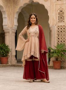 pick any 1 Elegant Embroidered Kurta with Sharara