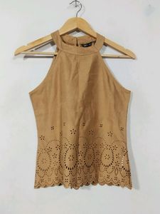 Magre Brown Printed Sleeveless Top (Women)
