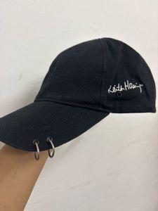 Stylish Navy Baseball Cap with Ring Detail