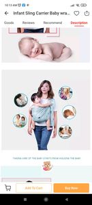 Infant Sling Carrier Baby wrap Sling Carrier Comfortable Nursing Cover Soft Breathable Carrier