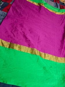 Pink And Green Saree