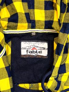 boys new looking Yellow Hooded Shirt
