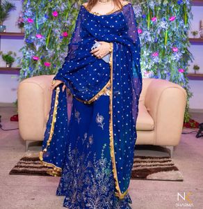 Stunning Royal Blue Embroidered Kurta Set