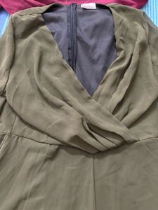 Chic Olive Green Jumpsuit