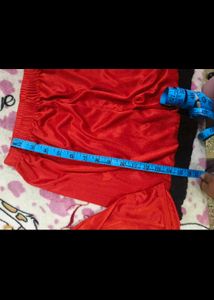 Red Satin shorts night set in 30-32 bust size
