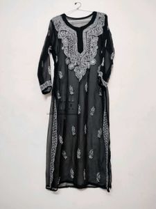 Elegant Black Chikankari Kurta