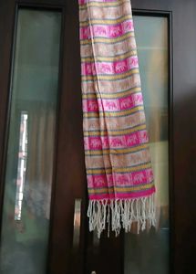 Pink Elephant Print Dupatta