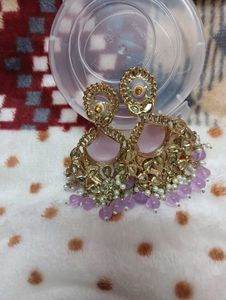 Stunning Pink Stone &amp; Pearl Earrings