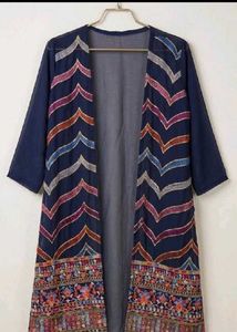 Embroidered Navy Blue Ethnic Gown