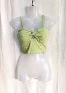 5329. Cute Ribbed Heart Crop Top