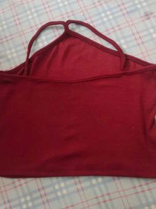 Stylish Red Halter Neck Crop Top