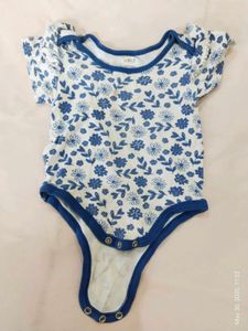 Karrot Blue Floral Onesies For Infant Girl