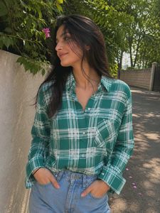 Green Plaid Long Sleeve Shirt