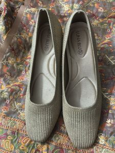Stylish Grey Knit Block Heels