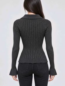 Chic Ribbed Knit Button-Up Top