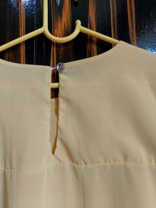 Sheer Pastel Yellow Long Sleeve Blouse