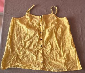 Yellow Eyelet Camisole Top