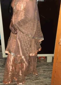 Peach &amp; Gold Party Dress