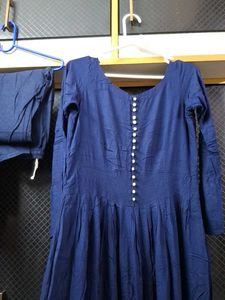 Elegant Navy Blue Anarkali Set