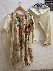 Floral Anarkali Set with Dupatta & kurta