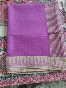 Beautiful Purple Saree with Golden Border