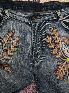 COMBO - Two Stylish Washed Jeans with Embellished