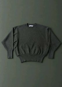 DARK OLIVE GREEN OVERSIZED BALLOON SLEEVE SWEATER