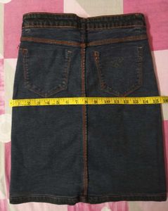 Denim Button-Front Mini Skirt