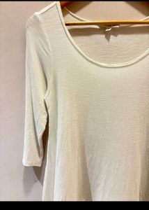 White Lace Trimmed Tunic Top
