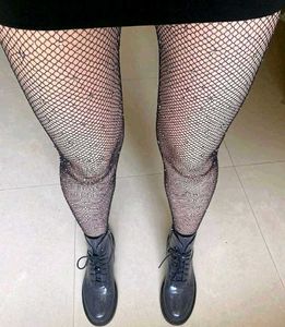 Rhinestone Black fishnet Stocking